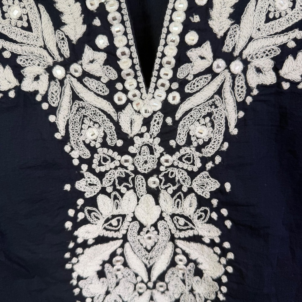 Karen‎ Kane Embroidered Tunic Top Navy Blue 1X NWT Luxury Boho Chic $158 - Picture 9 of 10